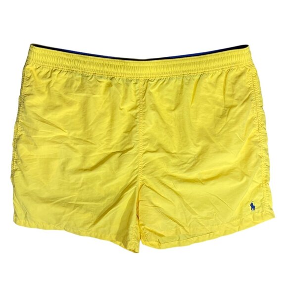 Polo Ralph Lauren Swim Trunks Pony Logo Size 2X Big Yellow Blue - Picture 1 of 9